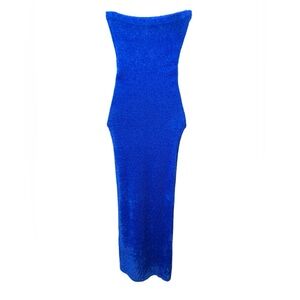 White Fox Boutique blue strapless maxi dress